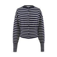New Relaxed-fit Knitted Striped Crew-neck Long-sleeve Top
