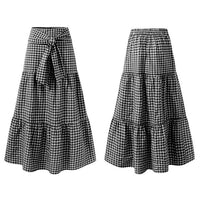 Ruffled Hem Strappy Pleated Casual Loose Skirt