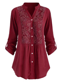 Women's Solid Color Casual Loose V-neck Shirt