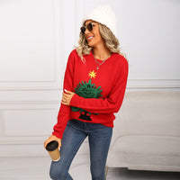European And American Style Women Red Christmas New Year Sweater