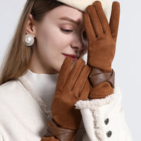 New Thickened Suede-fleece Gloves For Driving And Cycling