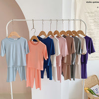Modal Children's Pajamas Short-sleeved Thin Bellyband Homewear Suit