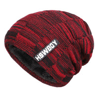 Autumn And Winter Men's Plus Fluff Knitted Hat Headband Warm Velvet Hat