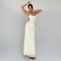 Feminine Hollow-Out Camisole Two-Layer Non-See-Through Dress