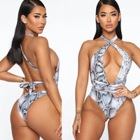 European And American One Piece Swimsuit Plus Size Solid Color