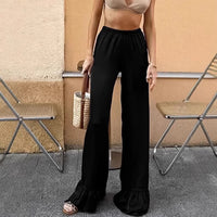 Women's High-Waisted Satin Wide-Leg Casual Pants
