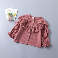 Children's Clothing In a Shirt And Denim Skirt