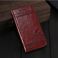 Compatible with Apple, Luxury Retro Leather Cover Flip Case For iPhone/ Samsung Galaxy
