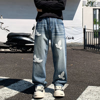 Autumn American Trendy Brand Slightly Loose Straight-leg Jeans For Men