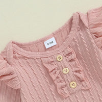 Baby Girl Child Flying Sleeve Spring And Autumn Cute Two-piece Suit