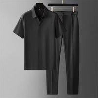 Summer Ultra-thin Silky Ice Silk Seamless Adhesive Short Sleeve Shirt Outfit