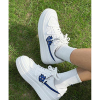 White Shoes Men's Double Bottom Breathable Platform Sneakers
