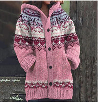3D Printed Autumn Winter Coat Thickened Hooded Cardigan Sweater