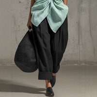 Waist-cinching Tie-front V-neck Sleeveless Top Wide-leg Pantsuit