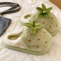 Cute Strawberry Cotton Slippers Female Winter Interior Home