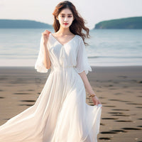 Chiffon New Style Waist Cinching Flattering Maxi Skirt