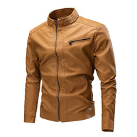 Spring And Autumn Cross-border Casual Men's Leather Clothing Stitching Motorcycle Retro Fashion Leather Jacket Coat