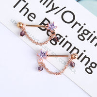 Metal color diamond breast nail