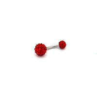 Crystal ball navel ring