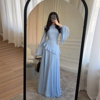 Women's Crew Neck Slim-fit Long-sleeve Dress