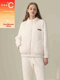 Women's Pajamas Fleece-lined Thickened Flannel Warm Loungewear Suit