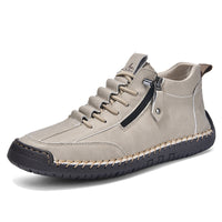 Men's Casual Leather Shoes Retro High Top