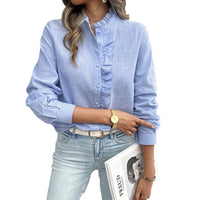 Temperament Leisure Cardigan Solid Color Top Shirt