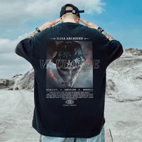 Polyester Printed Short Sleeve Men's Plus Size