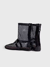 Metal Buckle With Back Zipper Ballet Women's Shoes High Top Fashion Shoes