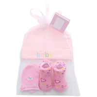 Letter Striped Children's Socks, Gloves, Hat Set