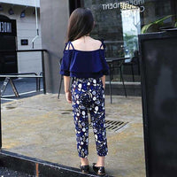 Western chiffon suit with seven-minute trousers for children