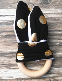 Handmade wooden natural baby teether