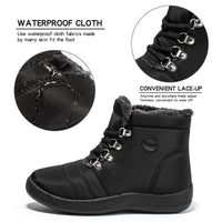 Hiking Shoes Warm Women's Snow Boots Lace-up Waterproof