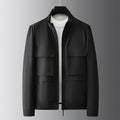 New Stand Collar Multi-pocket Fashion-black Cargo Jacket Coat