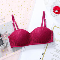 Underwear Lace Green Girl Seamless Gathering Bra Without Steel Ring