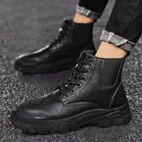 All-match Martin Boots Solid Color Casual Men's Shoes Black New