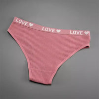 V-shaped Lady's Pure Cotton Ribbed Panties