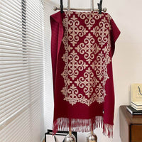 Textured Embroidered Scarf Winter All-matching Spring And Autumn Imitation Cashmere