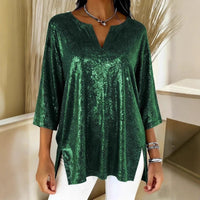 Independent Site Women's Shiny Christmas Long Sleeve Top