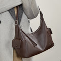 Womens Large-Capacity Casual Leather Shoulder And Crossbody Bag