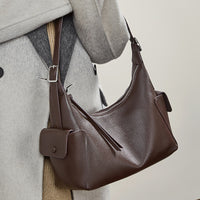 Womens Large-Capacity Casual Leather Shoulder And Crossbody Bag