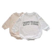 Infant Rompers Loose Western Style Letters NEW YORK Boys And Girls Baby Triangle Rompers