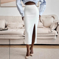 Mid-length Suede-look Skirt For Spring And Autumn