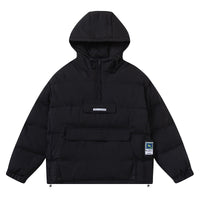 Europe And The United States Solid Color Thickened Hooded Cotton Jacket