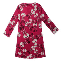 Fashion Casual Santa Printed Long Sleeve Girls Dress