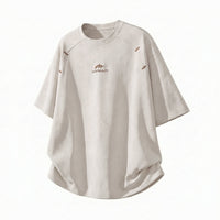Structured Spliced Textured Short-Sleeve T-Shirt For Men