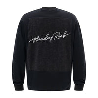 Handwritten Letter Affixed Cloth Embroidered Long Sleeve Loose Bottoming Shirt