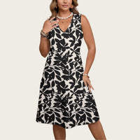 Fashionable Plus-Size Womens Floral Print Dress