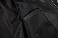 Letter Embroidery Pilot Leather Coat Men
