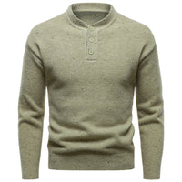 Men's Henry Stand Collar Snowflake Dot Design Fashion Sweater